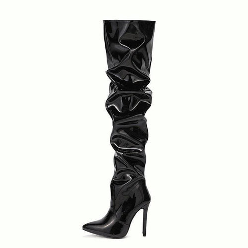 Mandotos knee-high long boots for women with super high heels, perfect for fashion and party occasions.