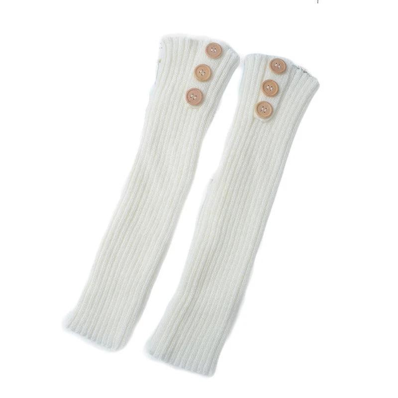 Mandotos knitted wool knee-high leggings and socks set, warm and comfortable for daytime wear, featuring a cozy knit pattern.