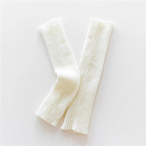 Mandotos knitted warm wool leggings and knee-high socks, cozy daytime wear, featuring soft wool material and ribbed design.