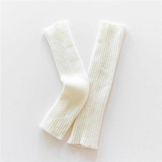 Mandotos knitted warm wool leggings and knee-high socks, cozy daytime wear, featuring soft wool material and ribbed design.