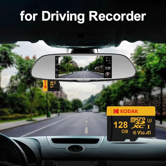 Mandotos KODAK Micro SD memory card in 64GB capacity, with U3 V30 A1 class for car camera, PC, and phone storage.