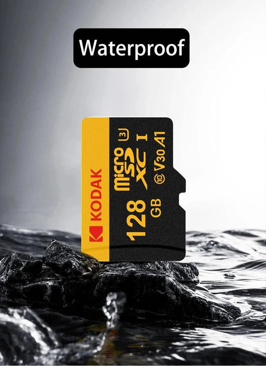 Mandotos KODAK Micro SD memory card with 64GB capacity, U3 V30 A1 class for car camera, PC, and phone storage.