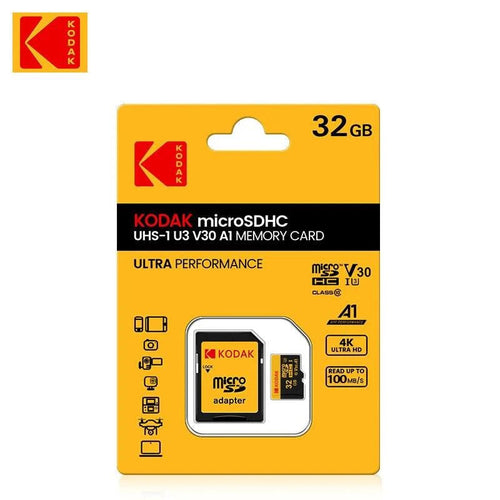 Mandotos KODAK Micro SD Memory Card 64GB with U3 V30 A1 speed class, suitable for car cameras, phones, and PCs.