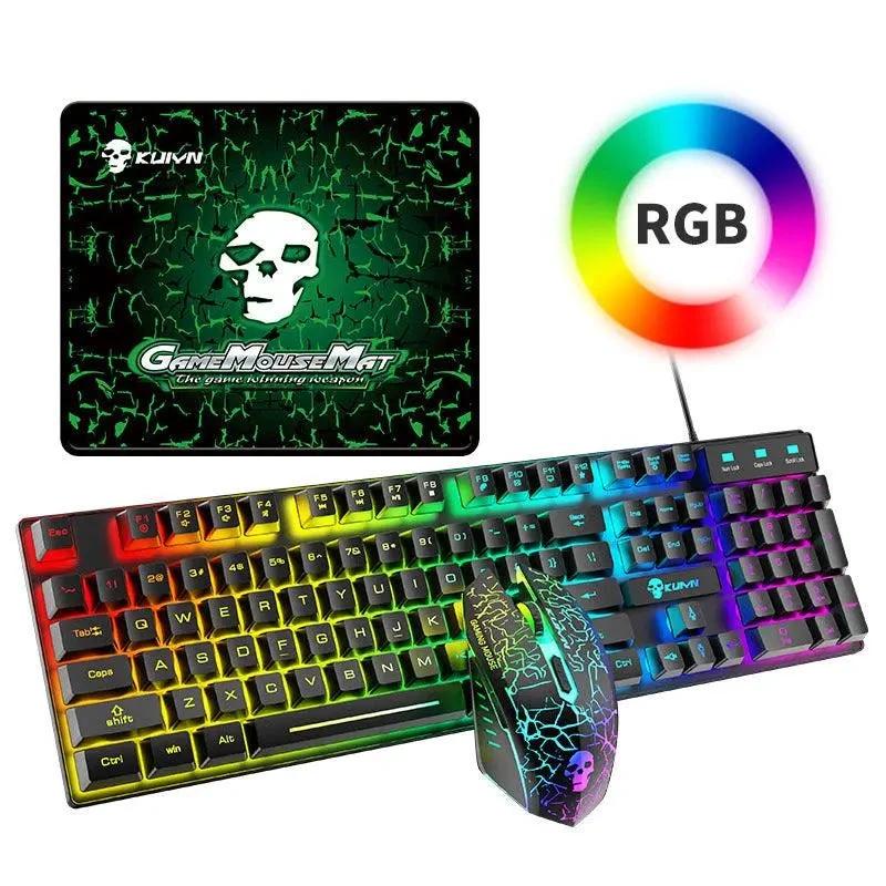 Mandotos Kuiying T6RGB luminous keyboard and mouse set with colorful backlit keys and ergonomic design