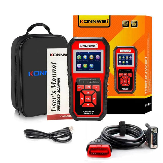 MANDOTOS KW850 OBD2 CAN BUS Code Reader for car engine fault codes, engine scanner and diagnostic tool.
