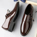 Mandotos men's lace-up leather shoes for business casual wear, featuring sleek design and polished finish.