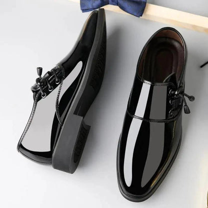 Mandotos men's lace-up leather business casual shoes, featuring classic design and polished finish for professional or casual wear.