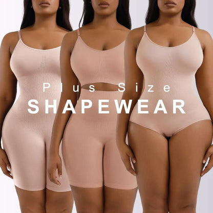Mandotos ladies' curve-enhancing shaper bodysuit displayed on a model, smooths and shapes the waist and hips for a flattering fit.