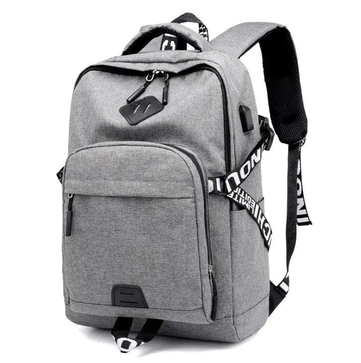 MANDOTOS laptop backpack with USB charging port, durable design, multiple compartments, ideal for daily work and travel convenience.