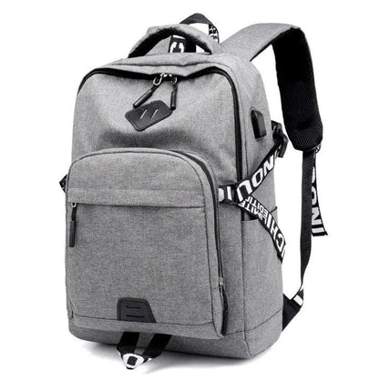 MANDOTOS laptop backpack with USB charging port, durable design, multiple compartments, ideal for daily work and travel convenience.