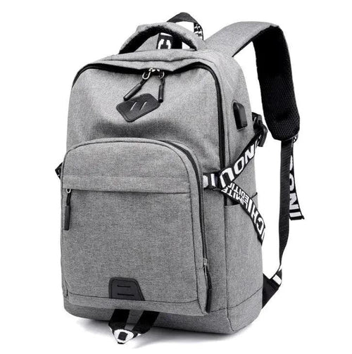 MANDOTOS laptop backpack with USB charging port, durable design, multiple compartments, ideal for daily work and travel convenience.