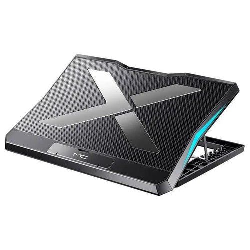 Mandotos foldable laptop radiator cooling base with adjustable height and ventilated design for improved airflow and cooling.