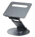 Mandotos laptop stand for desk with 360° rotating base, adjustable height and stable support for ergonomic workspace setup.