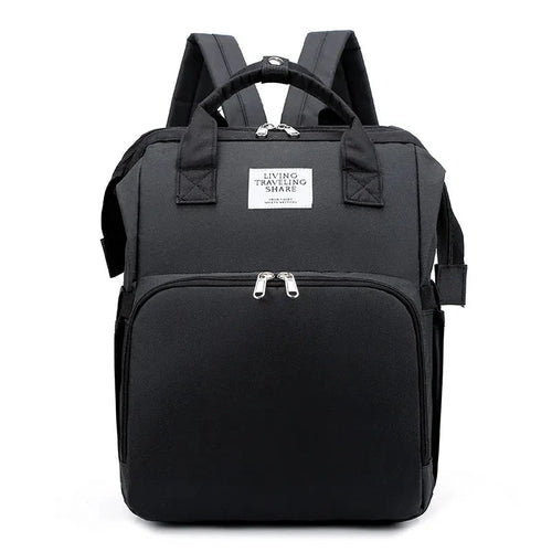 Large-capacity MANDOTOS mommy bag with multiple compartments and adjustable straps, designed for moms on the go.