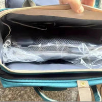 Large capacity MANDOTOS mommy bag with multiple compartments, stylish design, and sturdy handles for moms on the go.