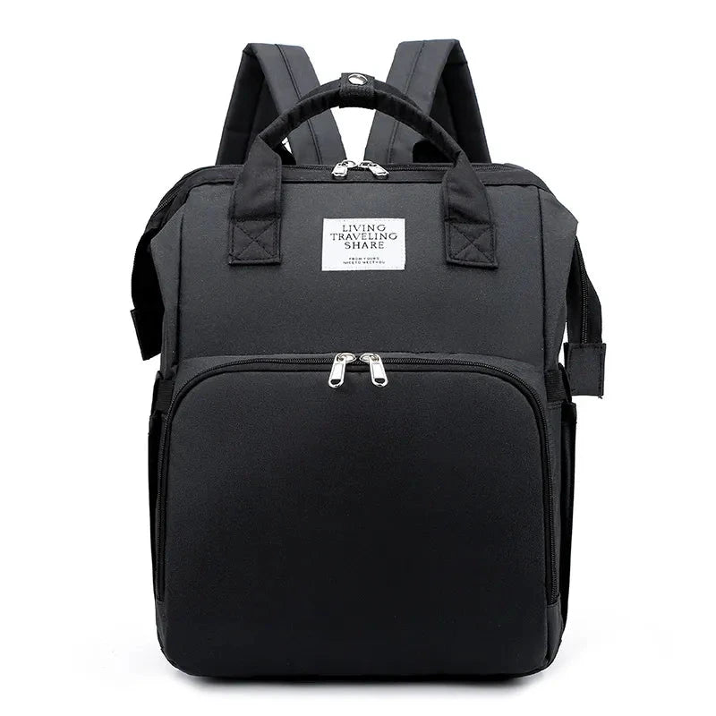 Large-capacity MANDOTOS mommy bag with multiple pockets and adjustable straps, designed for convenient baby essentials storage.