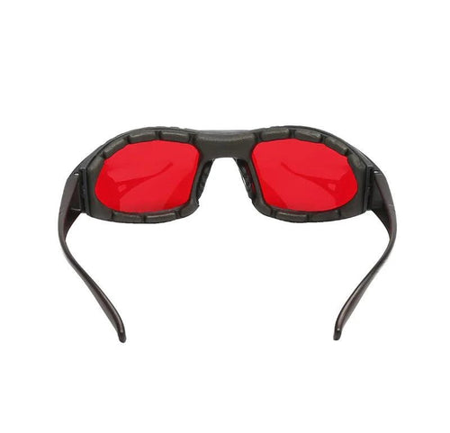 Mandotos LaserGuard OD5 protection glasses with yellow-tinted lenses for 500-550nm and 590nm laser safety.