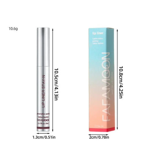 Mandotos Lasting Definition Lip Liner in No Fade, close-up of the lip liner pencil with sharpened tip ready for application