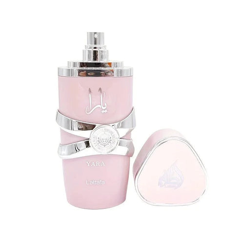 Mandotos LATTAFA Yara Eau de Toilette for Women, 3.4 FL OZ, long-lasting floral fragrance with elegant bottle design.