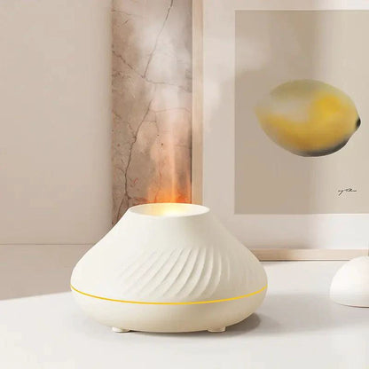 Mandotos Lava Glow Essential Oil Nebulizer emitting a soft glow, designed for aromatic mist diffusion and ambiance.