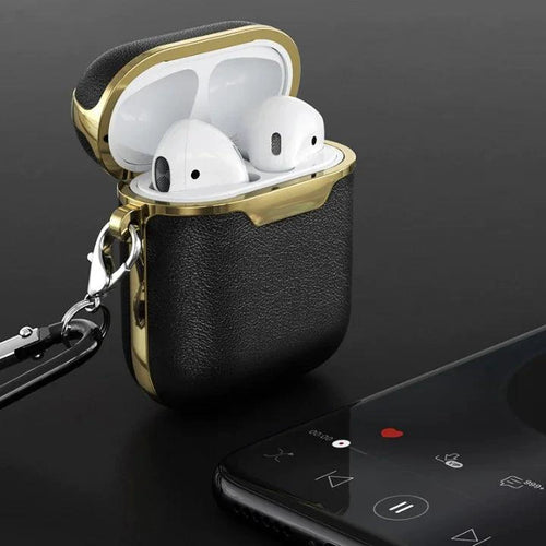 Mandotos leather case for AirPods with sleek design and secure fit, providing stylish protection for wireless earbuds.
