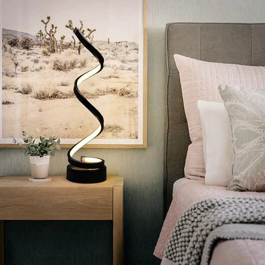 Mandotos LED Elegance Spiral Desk Light with flexible arm and modern design, ideal for workspace illumination.