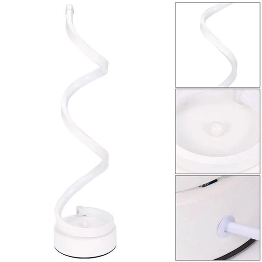 Mandotos LED Elegance Spiral Desk Light with sleek design and adjustable arm, providing focused illumination for work or study.