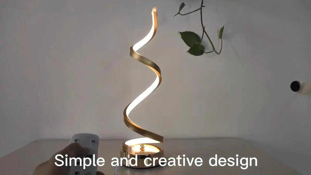 Mandotos LED Elegance Spiral Desk Light with sleek, modern design and adjustable arm for focused workspace lighting.