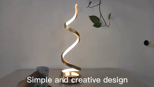 Mandotos LED Elegance Spiral Desk Light with sleek, modern design and adjustable arm for focused workspace lighting.