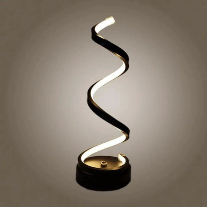 Mandotos LED Elegance Spiral Desk Light with adjustable brightness and modern design on a desk.