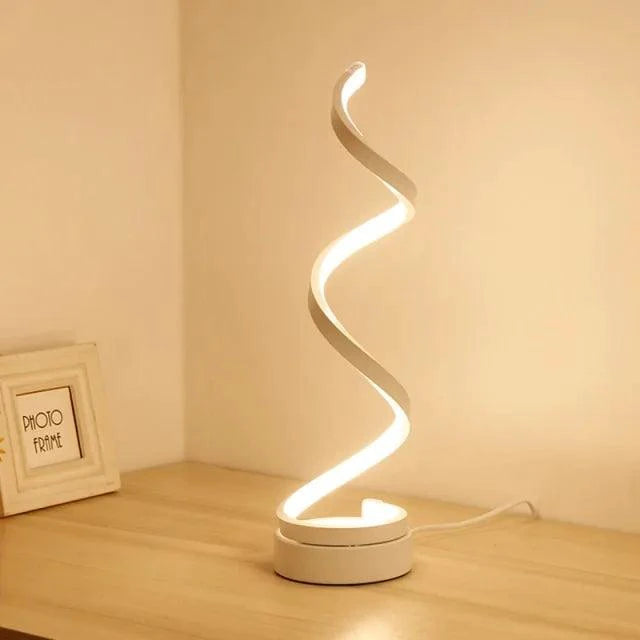 Mandotos LED Elegance Spiral Desk Light with sleek modern design and adjustable brightness for workspace illumination.