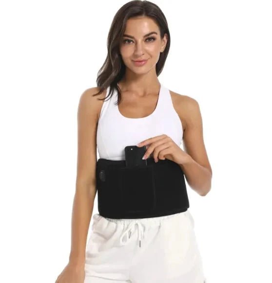 Mandotos LED Infrared Belt Therapy Device showing a black belt with LED lights for pain relief and muscle recovery.