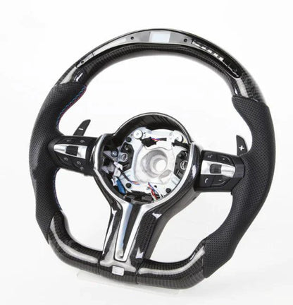 Mandotos LED Performance Steering Wheel with illuminated accents and sporty design for enhanced driving experience.