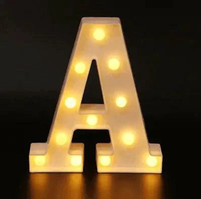 Mandotos luminous letter lights spelling out words in warm white glow, ideal for room decor and ambient lighting.
