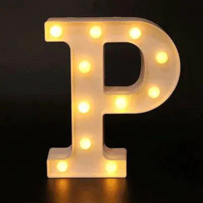 Mandotos luminous letter lights spelling out a word, mounted on a wall with a warm glow for decorative lighting.