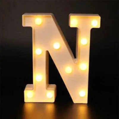 MANDOTOS luminous letter lights spelling out decorative characters on a wall, soft glowing ambient lighting for home decor.