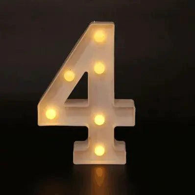 Mandotos luminous letter lights in warm white, decorative LED alphabet signs for room decor or events.