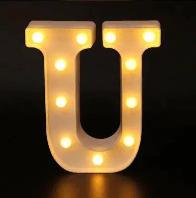 Mandotos luminous letter lights spelling out words, glowing neon-style LED lights for decorative room lighting.