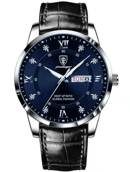 Mandotos luminous men's waterproof dual calendar watch with luminous hands and digital date display, suitable for everyday wear.