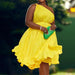 Mandotos Luxe Couture Ruffle Midi Dress with flowing pleats, showcasing elegant fabric and ruffled details for a sophisticated look.