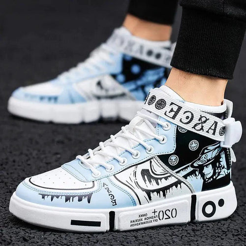 Mandotos Luxe Leather Sneakers showing stylish black leather upper and white rubber sole, casual footwear for men or women.