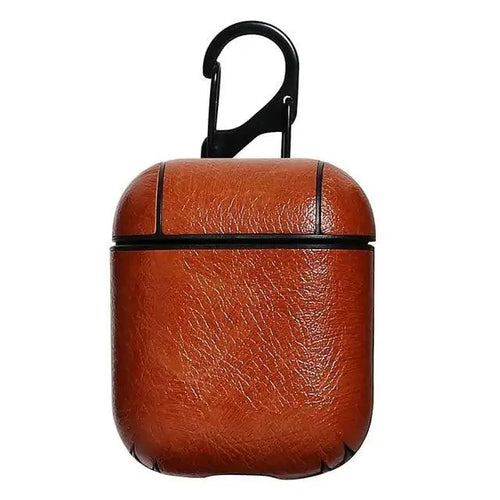 Mandotos luxury leather AirPod protector case showcasing sleek design and premium leather material for stylish device protection.