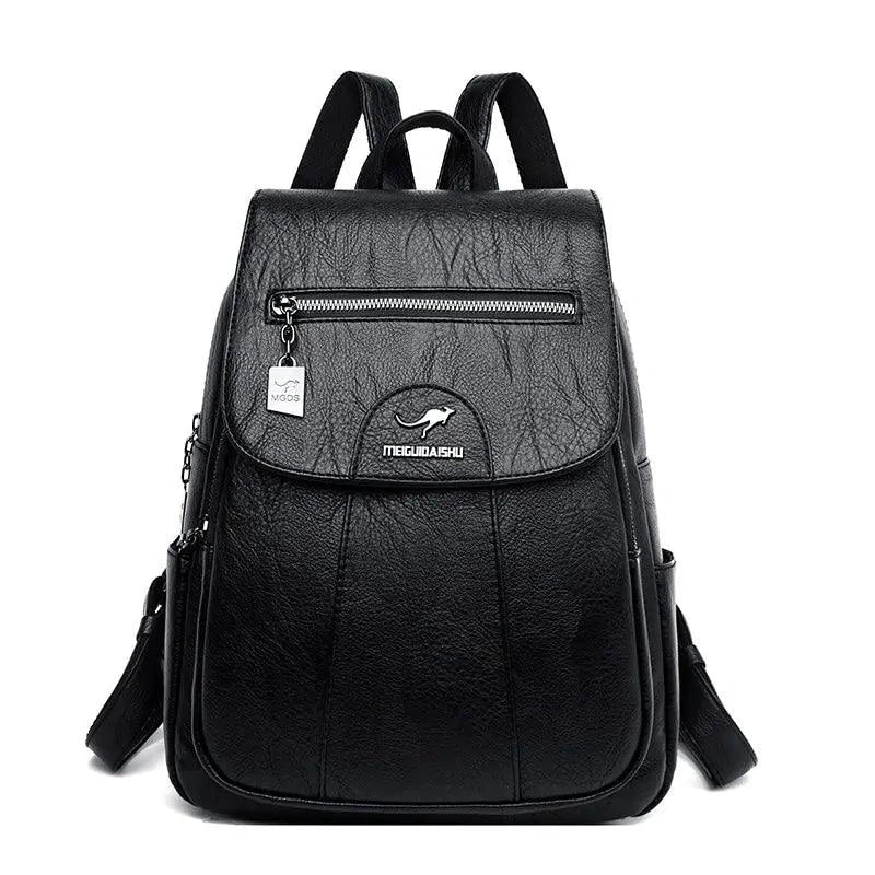 Mandotos luxury embossed leather backpack with sleek design, sturdy handle, and adjustable straps for stylish everyday use.