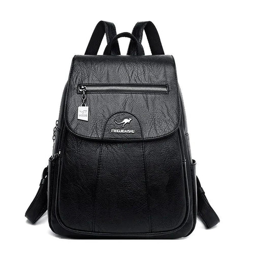 Mandotos luxury embossed leather backpack with sleek design, sturdy handle, and adjustable straps for stylish everyday use.