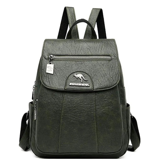 Luxury embossed leather backpack by MANDOTOS featuring a sleek design and detailed craftsmanship, suitable for stylish everyday use.