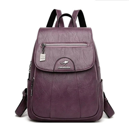 Luxury embossed leather backpack by MANDOTOS featuring detailed craftsmanship and stylish design.