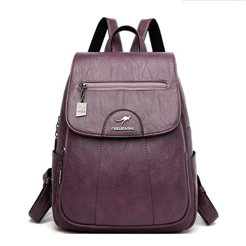 Luxury embossed leather backpack by MANDOTOS featuring detailed craftsmanship and stylish design.