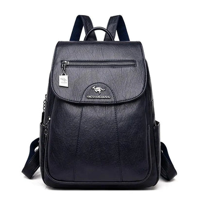 Luxury embossed leather backpack by MANDOTOS featuring textured leather, sturdy straps, and elegant design for stylish everyday use.