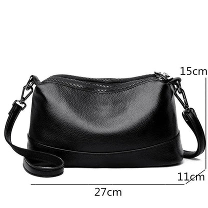 Luxury genuine leather handbag by MANDOTOS featuring sleek design and high-quality craftsmanship.