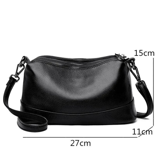 Luxury genuine leather handbag by MANDOTOS featuring sleek design and high-quality craftsmanship.